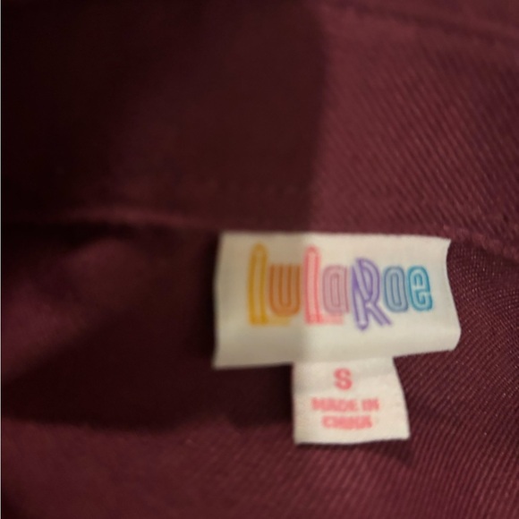 Maroon  NWOT Shacket- Lularoe- Sm - Picture 4 of 4